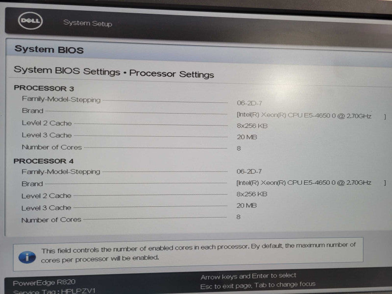 Dell PowerEdge R820 Server 4x E5-4650 2.70Ghz 128GB H310 PERC 2x PSU NO RAID !