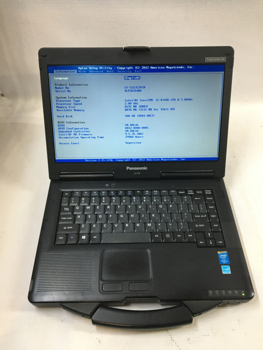 Panasonic TOUGHBOOK CF-53 Laptop Intel i5-4310U @ 2.00 GHz 8GB RAM 500GB HDD