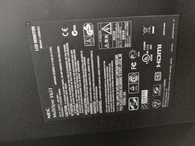 NEC LCD Monitor Multisync V651 Model:L650U9
