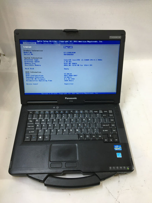 Panasonic TOUGHBOOK CF-53 Laptop Intel i5-3340M @ 2.7 GHz 8GB RAM 500 GB HDD