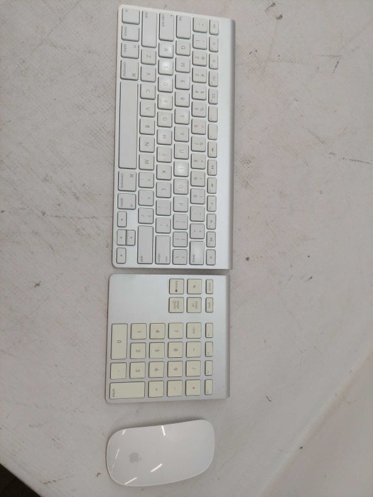 Apple Wireless Keyboard A1314, Number Pad (Belkin) F8T067, Mouse A1296