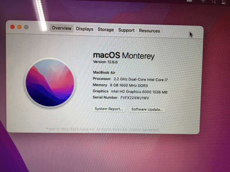 Apple MacBook Air 13-inch 2017 Intel Core i7-5650U 8GB RAM 512 GB SSD Q