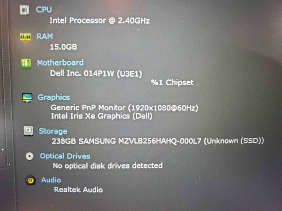 Dell Latitude 5420 14" i5-1135G7@2.4ghz, 16GB RAM, 256GB NVMe READ  Lap200