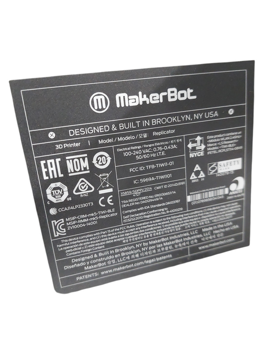 MakerBot Desktop 3D Printer Model: Replicator  =
