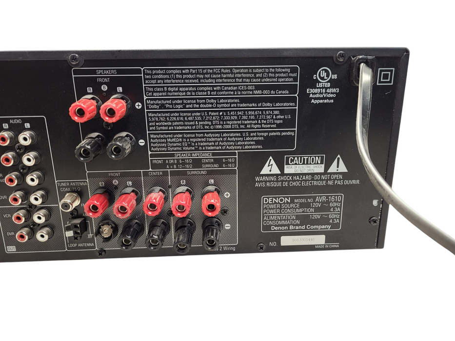 Denon AVR-1610 AV Surround Receiver Tested No Remote $