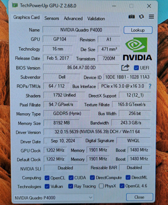 NVIDIA Quadro P4000 8GB GDDR5 Graphics Card | 4x DisplayPort )