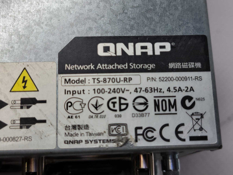 QNAP TS-870U-RP 8-Bay NAS with 8x HDD Caddies, Read _