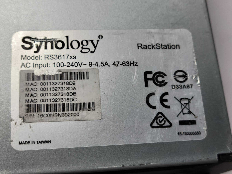 synology rackstation RS3617xs 12-Bay NAS with 4x 4TB HDDs and 12x Caddies _