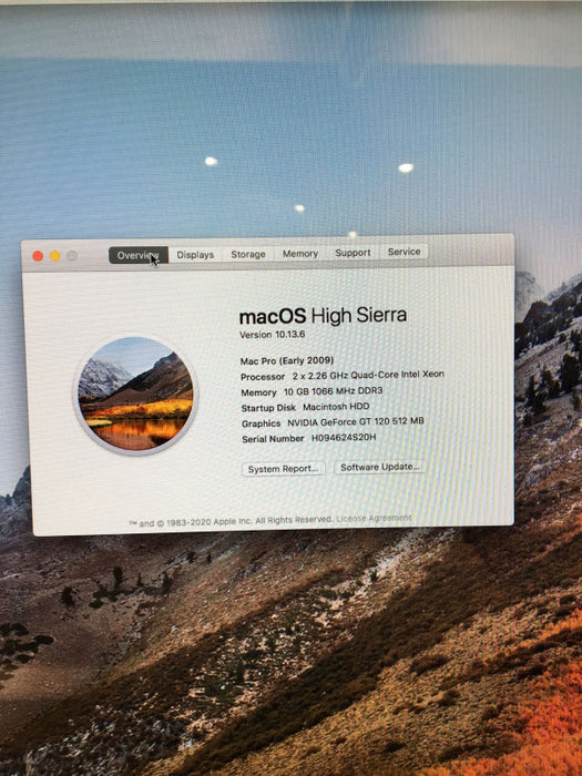 Apple Mac Pro Early 2009 2x Intel Xeon E5520 @ 2.26 GHz 10GB RAM 1TB HDD READ