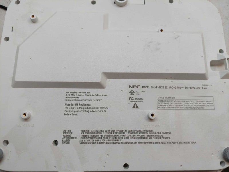 NEC Projector Model: NP-M282X