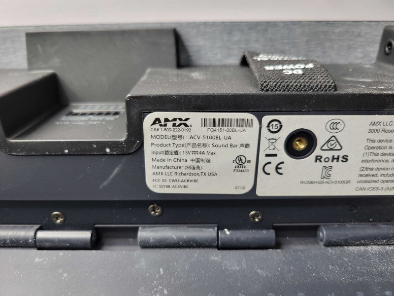 AMX ACV-5100BL-UA Acendo Vibe Conferencing Sound Bar w/ Camera, READ Q_