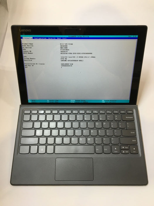 Lenovo MIIX 520-12IKB Tablet Intel i7-8550U 1.8GHz 8GB RAM 256GB SSD Q