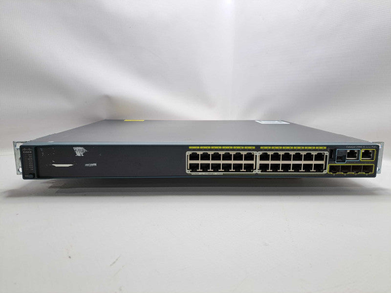 Cisco WS-C2960S-24PS-L 24 Port PoE+ Gigabit Switch + Rackmount Ears Q)