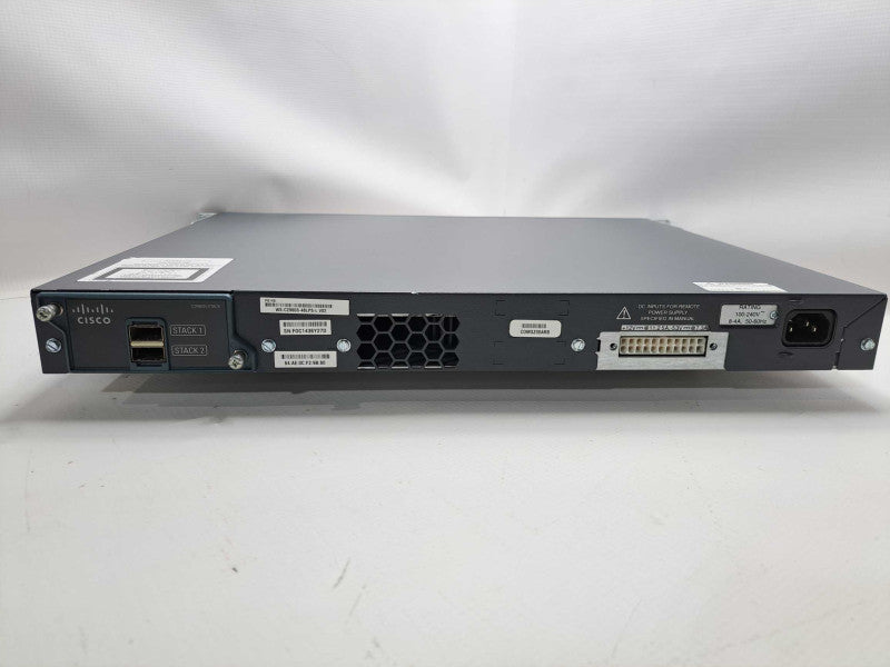 Cisco WS-C2960S-48LPS-L 48-Port Gigabit POE Managed Switch w/ C2960S-Stack Q)