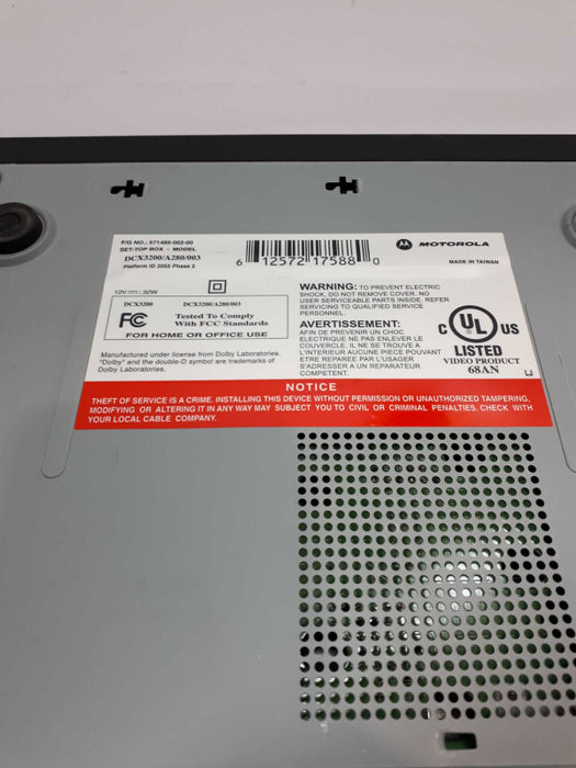 Arris Set-Top Box Model DCX3200/A280/003 &