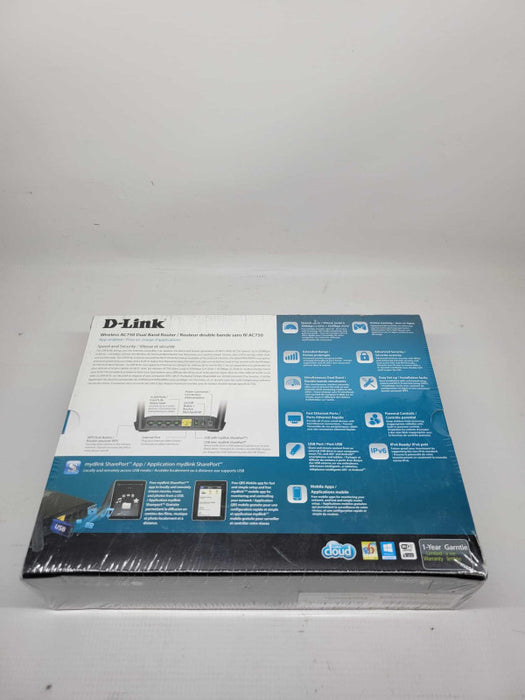D-Link Wireless AC750 4-Ports Switch Dual Band Router Black DIR-816L