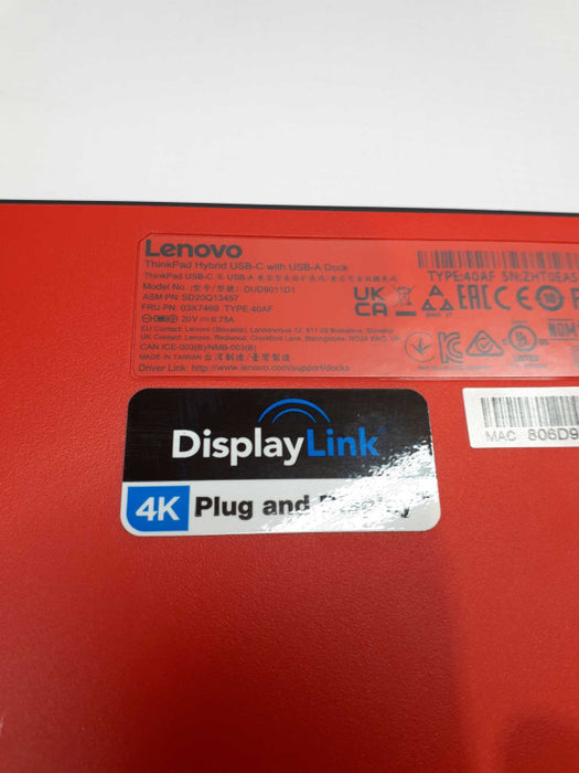 Lenovo ThinkPad Hybrid USB-C with USB-A Dock DUD9011D1 &