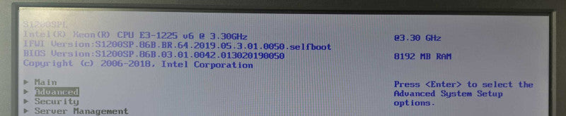 Intel Server S1200SPL MB 1x Xeon E3-1225 v6 @ 3.30GHz 8GB DDR4 1x PSU )