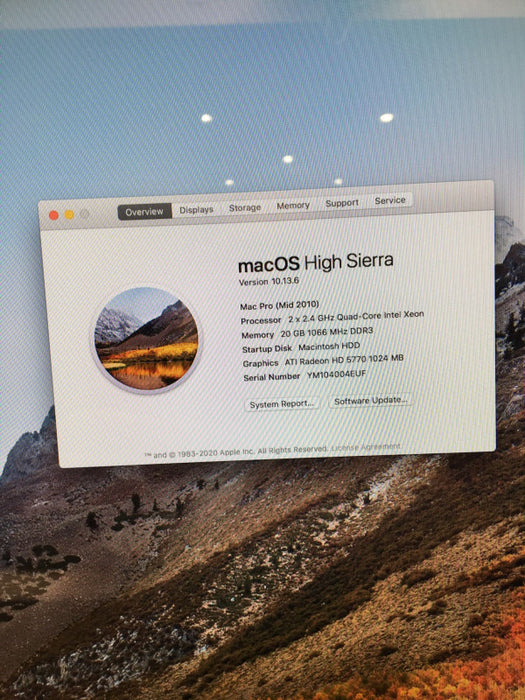 Apple Mac Pro Mid 2010 2x Quad-Core XEON E5620 Radeon HD5770 20GB RAM 1TB HDD