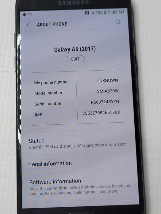 Samsung Galaxy A5 SM-A520W (2017) 32GB Smart Phone _