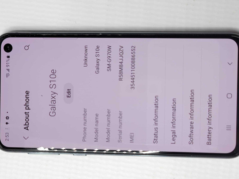 Galaxy S10e SM-G970W 128GB Unlocked _
