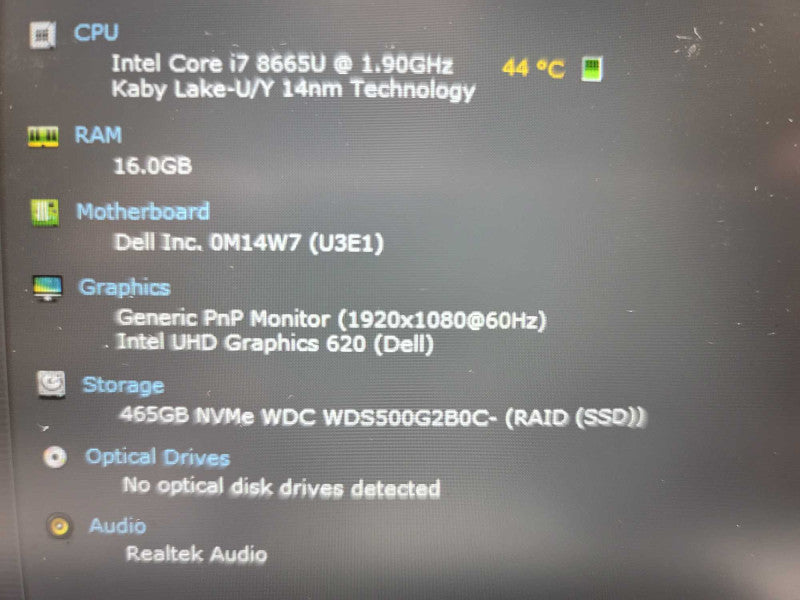 Dell Latitude 5500 i7-8665U @1.90GHz, 16GB DDR4, 512GBSSD Î²