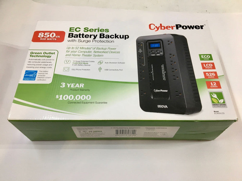 CYBERPOWER EC Series Battery Backup with Surge Protection 850VA 510 Watts NEW Q