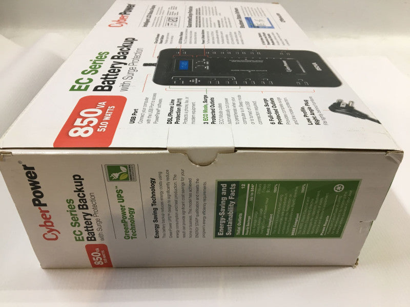 CYBERPOWER EC Series Battery Backup with Surge Protection 850VA 510 Watts NEW Q