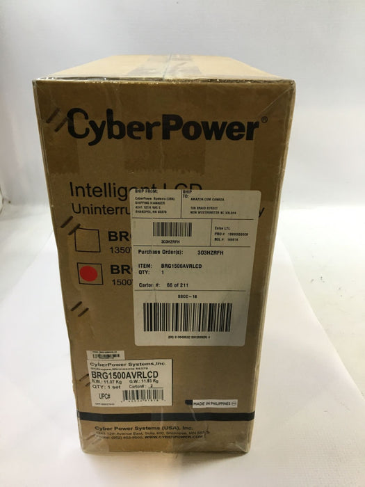 CyberPower Intelligent LCD BRG1500AVRLCD 12 Outlet 1500VA 900W Mini-Tower UPS Q