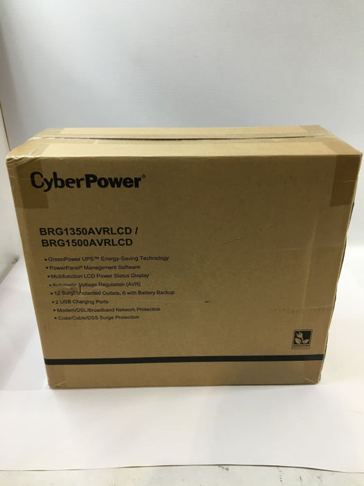 CyberPower Intelligent LCD BRG1500AVRLCD 12 Outlet 1500VA 900W Mini-Tower UPS Q
