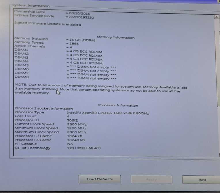 Dell Precision 5810 1x Xeon E5-1603 v3 @ 2.80GHz 16GB DDR4 NVS 310 GPU )