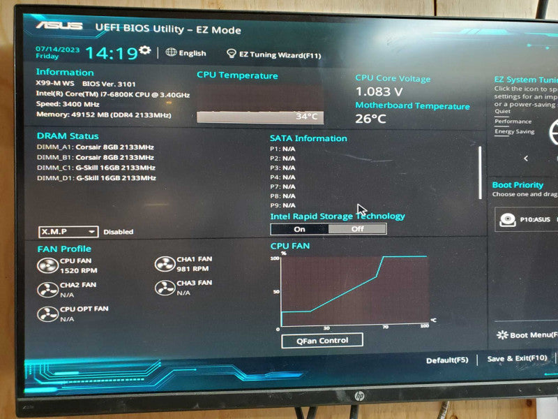 Custom PC - Intel i7-6800k @ 3.40 GHZ 49GB DDR4, Quadro K620, 480W PSU