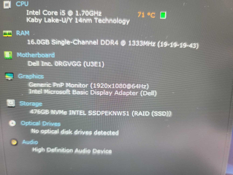Dell Latitude 5310 i5-10210U @ 1.70GHz. 16GB DDR4, 512GB SSD **No Battery** Î²