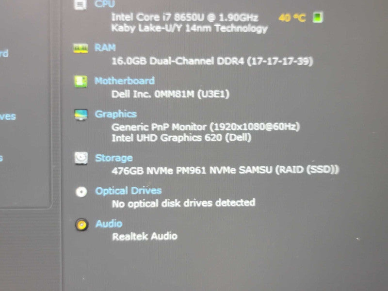 Dell Latitude 5590 i7-8650U @ 1.90GHz, 16GB DDR4, 512GB SSD QÎ²