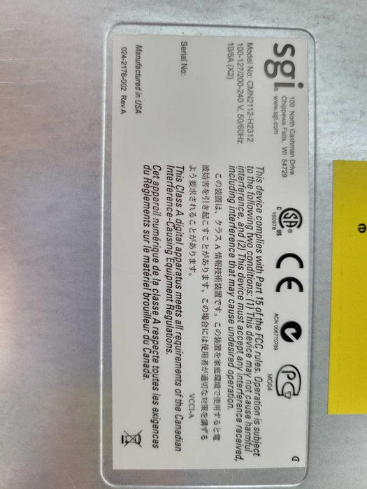 SGI 4 Node Server (2x Xeon E5-2630 v2 @ 2.60GHz 128GB Ram)/Node 2x 1600W PSU  Q!