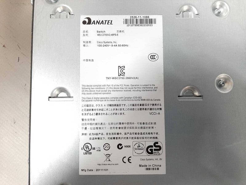 Cisco WS-C3750V2-48PS-E 48 Port PoE Ethernet Switch $