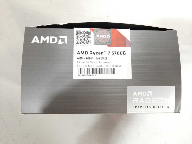 AMD Ryzen 7 5700G 8-Core AM4 Unlocked Processor with Radeon Graphics Open box $