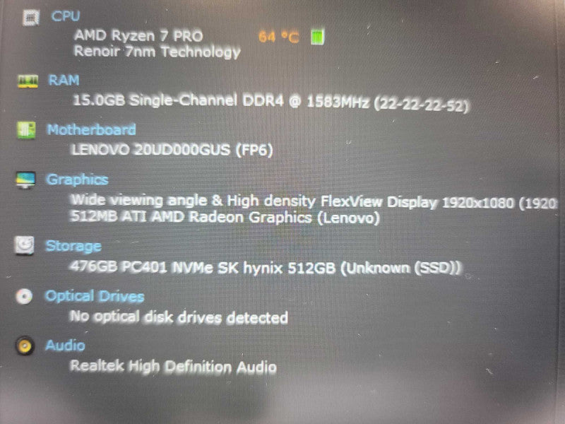 Lenovo ThinkPad T14 Ryzen 7 Pro, 16GB DDR4, 512MB ATI AMD Radeon, 512GB SSD Î²