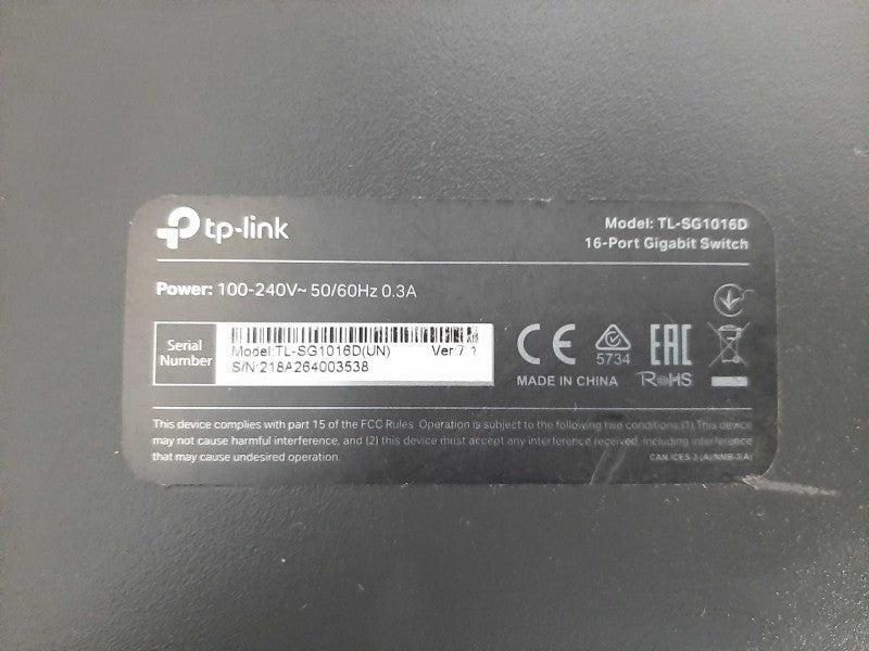 TP-Link TL-SG1016D 16-Port Gigabit Switch $