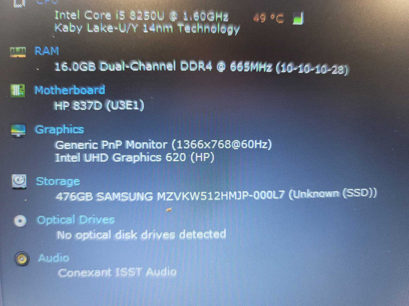 HP ProBook 450 G5 I5-8250u @ 1.60GHz, 16GB DDR4, 512GB SSD Î²