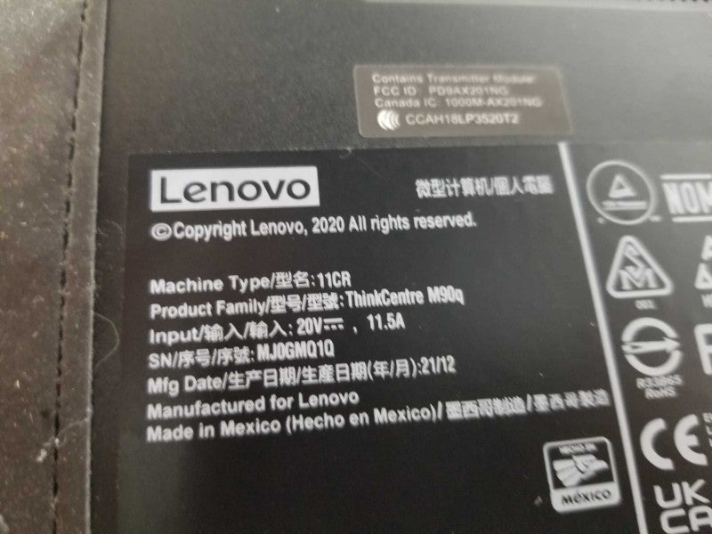 Lenovo 11CR USF PC i7-10700 @ 2.90ghz / 16gb ram / READ #