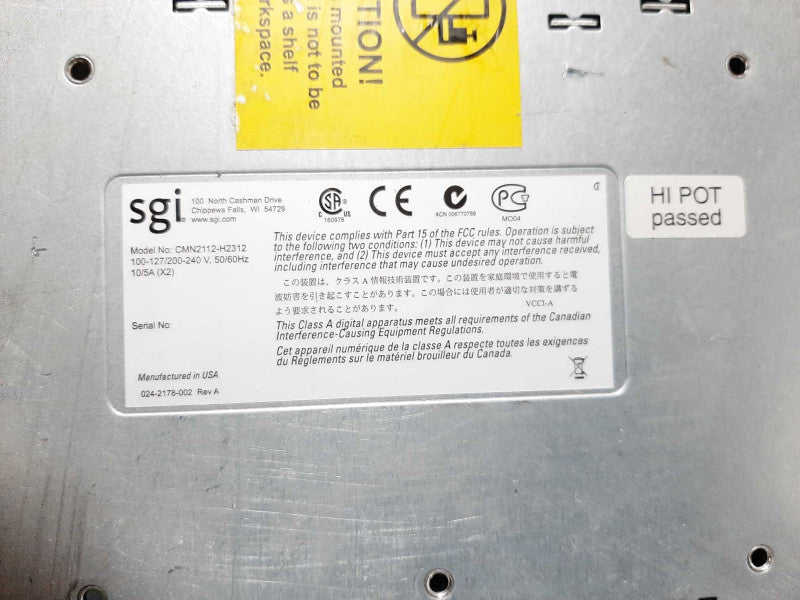 SGI 4 Node Server (2x Xeon E5-2630 v2 @ 2.60GHz 32GB Ram)/Node 2x 1600W PSU $