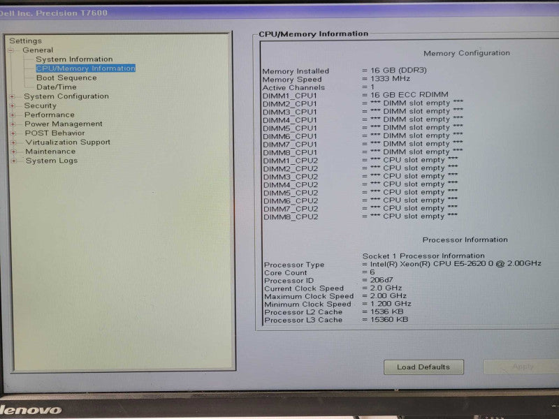 Dell Precision T7600, Xeon E5-2620 2.0GHz, 16GB, PERC H710p, 1x 3.5\\" HDD Tray _