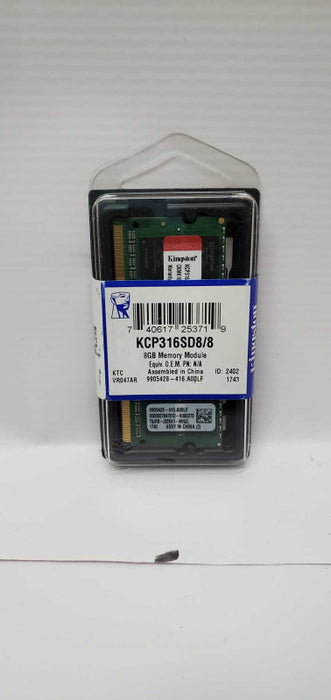 NEW Kingston KCP3L16SD8/8 8GB DDR3L 12800 SODIMM Laptop RAM Q@