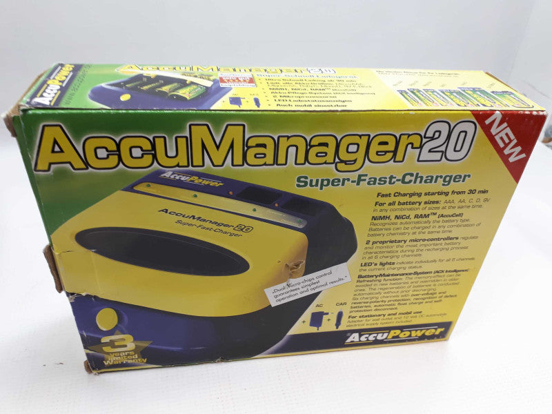AccuPower AP2020 AccuManager 20 Super Fast Battery Charger &