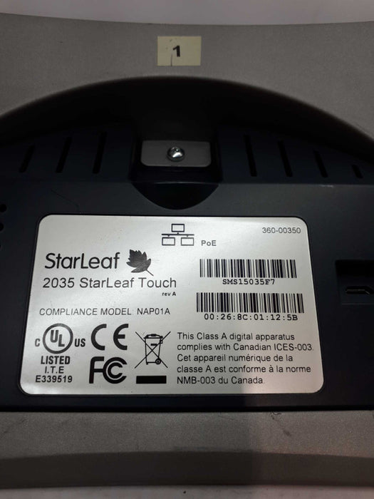 StarLeaf Touch 2035 & StarLeaf Touch 2036 &