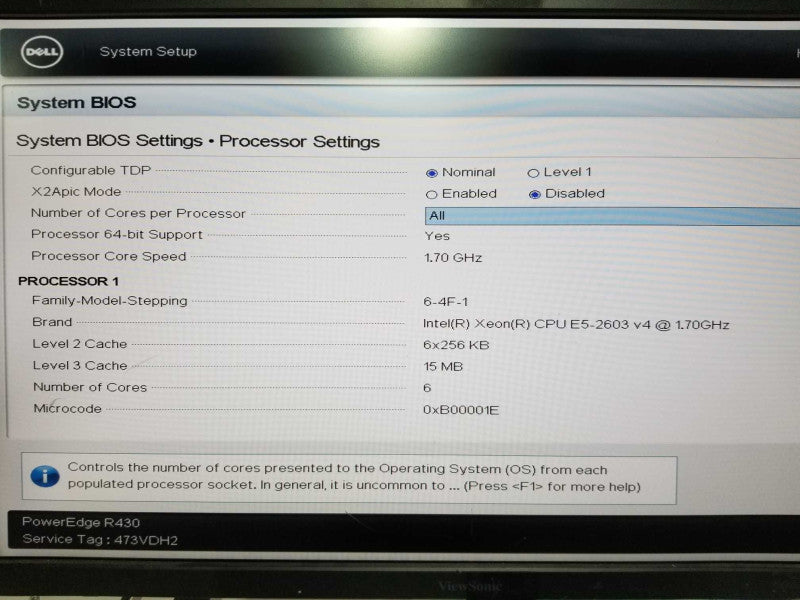 Dell Poweredge R430 Xeon E5-2603 V4 @ 1.70ghz / 8gb ram / H330 Mini Raid #