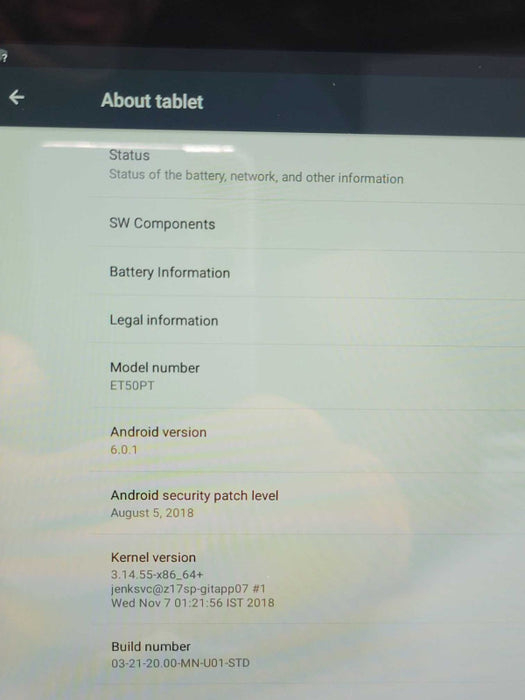 ZEBRA ET50PT RUGGED ANDROID 10.1 SCREEN Tablet _