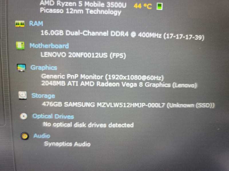 Lenovo ThinkPad E595 Ryzen 5 3500U, 16GB DDR4, 2GB ATI AMD Radeon, 512GB SSD Î²