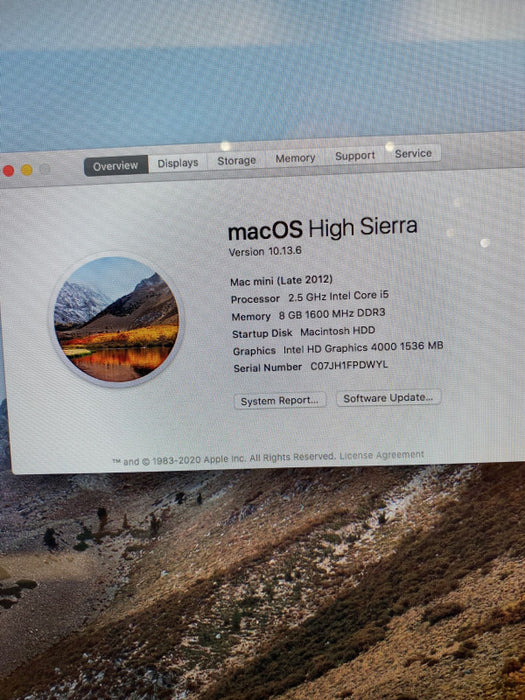 Apple Mac mini Late 2012 Intel Core i5-3210M @ 2.5 GHz 8 GB RAM 500 GB HDD Q